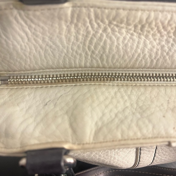 Coach White and Black Leather Tote Bag F13089 - Picture 3 of 7